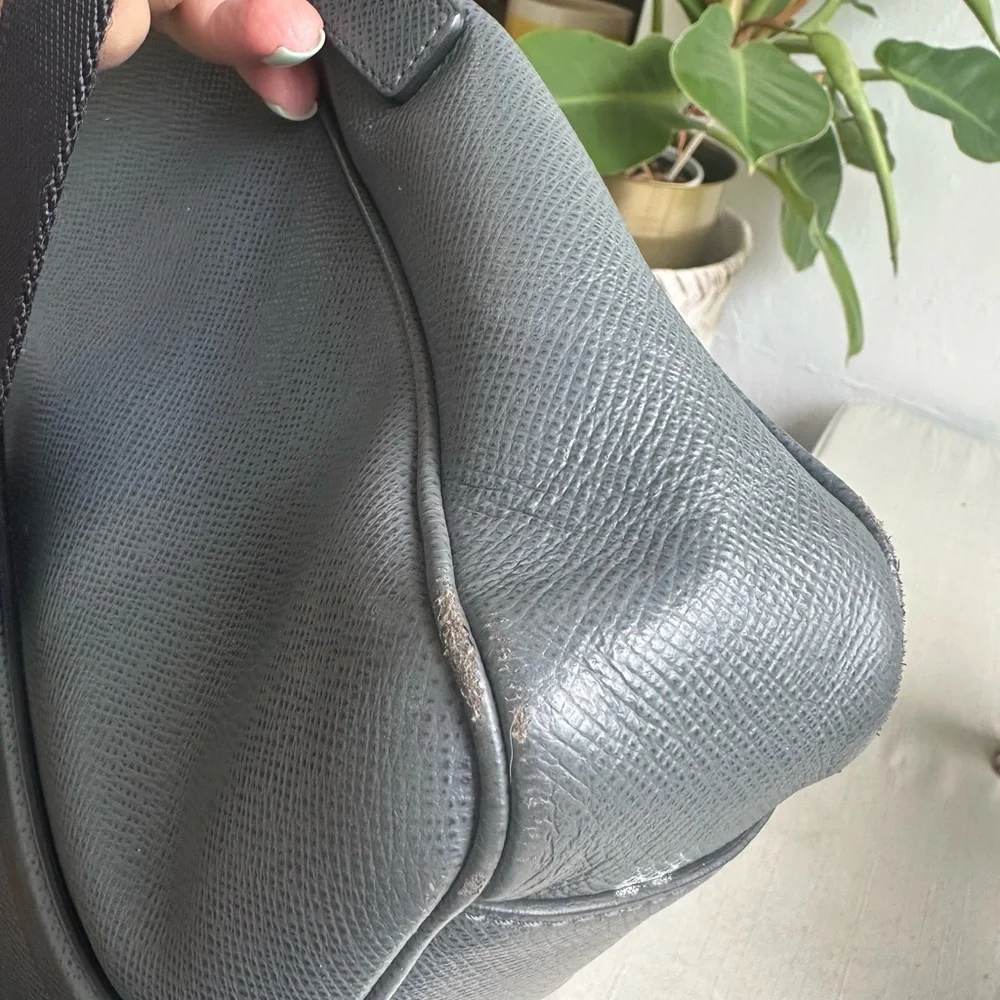 Hugo Boss Charcoal Leather Briefcase